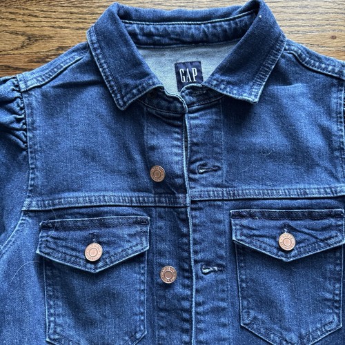 Gap Sz 2 Long Sleeve Western Denim Jumpsuit NEW! 742984 Belt Puffed Sleeve - Picture 5 of 17