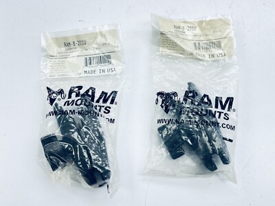 LOT OF 2 RAM MOUNT RAM-B-201U DOUBLE SOCKET ARM B-SIZE 1''-BALL 3.73''-LENGHT