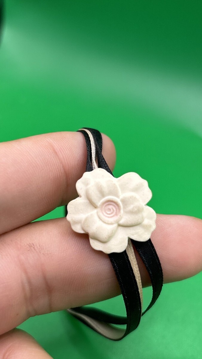 Dolce & Gabbana Bracelet, Black & gold Ribbon ,Flower White