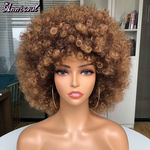 2023 Mujer Negro Mujer Sintético Corto Africano Peluca Esponjoso Cosplay - Imagen 15 de 24
