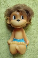 Vintage Soviet Rubber Doll Monkey USSR 1970s Rare Collectible Toy Girl Squeaky