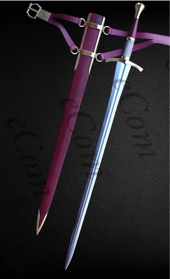 Espada vikinga afilada/lista para la batalla de acero al carbono forjada a mano Foto 3 de 4