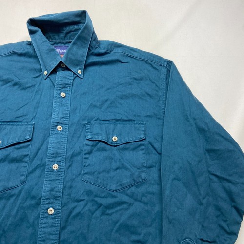 Wrangler Dress Shirt Men's 16.5 Blue Pockets Collared Long Sleeve Formal Oxford - Picture 5 of 14