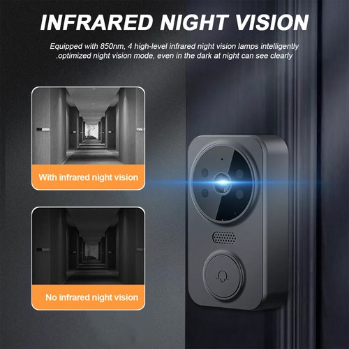 Wireless WiFi Video Doorbell Smart Phone Camera Door Bell Ring Intercom Security - Picture 9 of 17