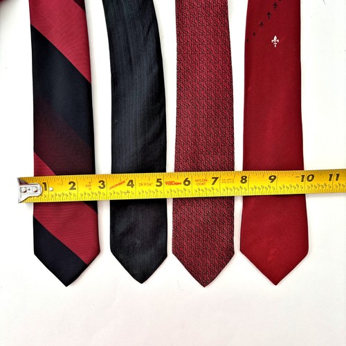Lote de 4 corbatas de seda ajustadas de colección para hombre ajustadas de los años 60 paquete estrecho de ratas Madmen - Imagen 8 de 8
