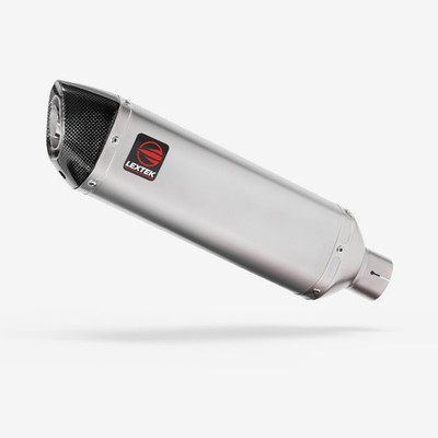 Lextek Edelstahl VP1 Auspuff Endtopf matt 300mm mit Carbonspitze 51mm NEU