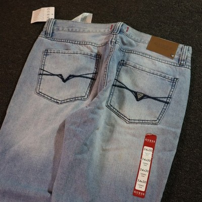 Guess Halsted Mens 34x30 Blue Jeans NWT Y2k Vintage Grunge Archive Punk 2000s