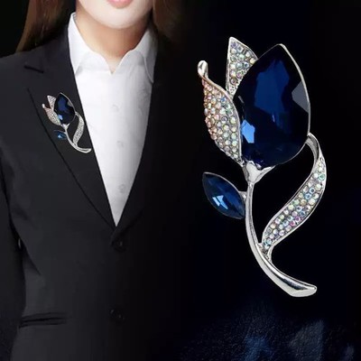 Korean Style Minimalist Pearl Floral Brooch, Black Mourning Accessory For Women