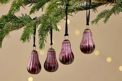 Weihnachtskugeln Recycling Glaskugeln Weihnachtsdeko Rubin Tropfen Pannee Nkuku