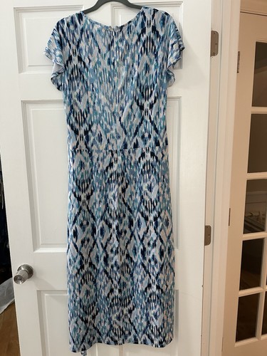 Shoshanna Blue Quinn Midi Dress Sz 14 - Picture 4 of 11
