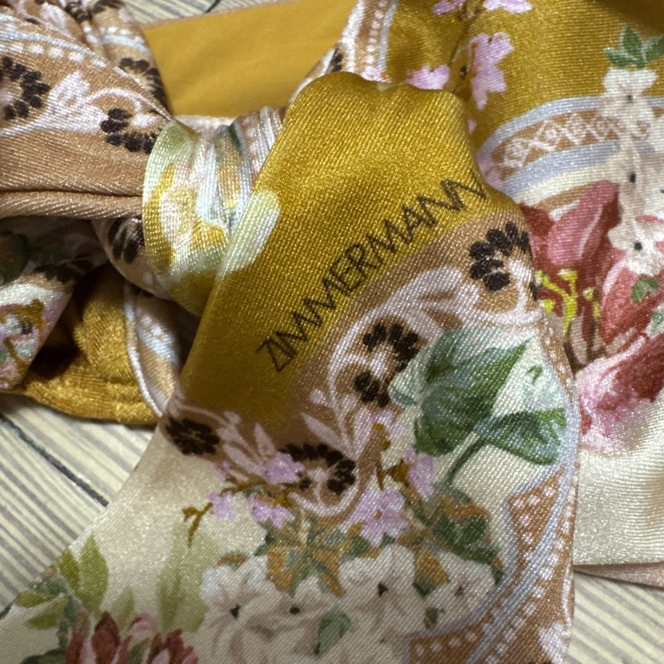 Zimmermann Wylie Bufanda Corbata Dos Piezas Bikini Natación Mostaza Floral Talla 4 AU NUEVO CON ETIQUETAS Foto 4 de 4