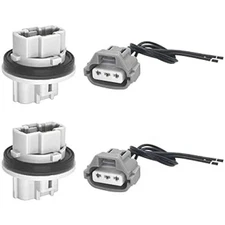 2PCS Front Turn Signal Light Bulb Socket & Connector Plug Harness - Replace