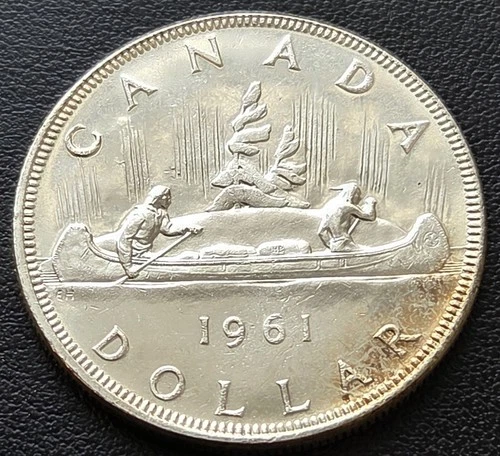 1961 Silver Dollar Canada - 80% Silver Coin - Mint Condition