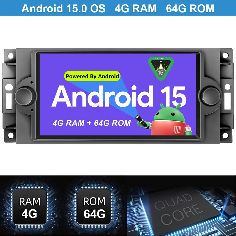 For 2006-2008 Dodge RAM 1500 2500 3500 Android 15 CarPlay Car Stereo Radio GPS - Image 4 of 4