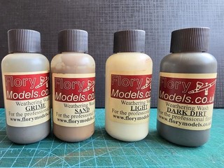 Flory Models Weathering Wash Job Lot Of 4 Includes Grime Dirt Sand Etc.