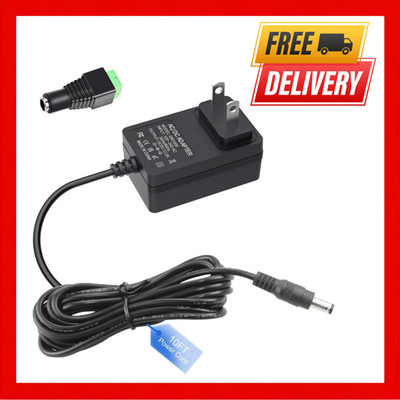 5V 2A Power Supply 5Volt 2Amp AC Adapter 100-240V DC 5V Power Cord 10FT with DC