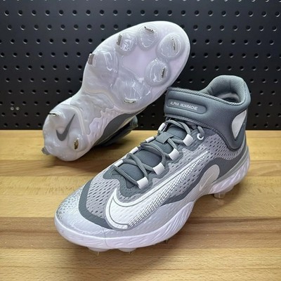 Nike Alpha Huarache Elite 4 Mid Baseball Cleats Gray DJ6520-012 Men's