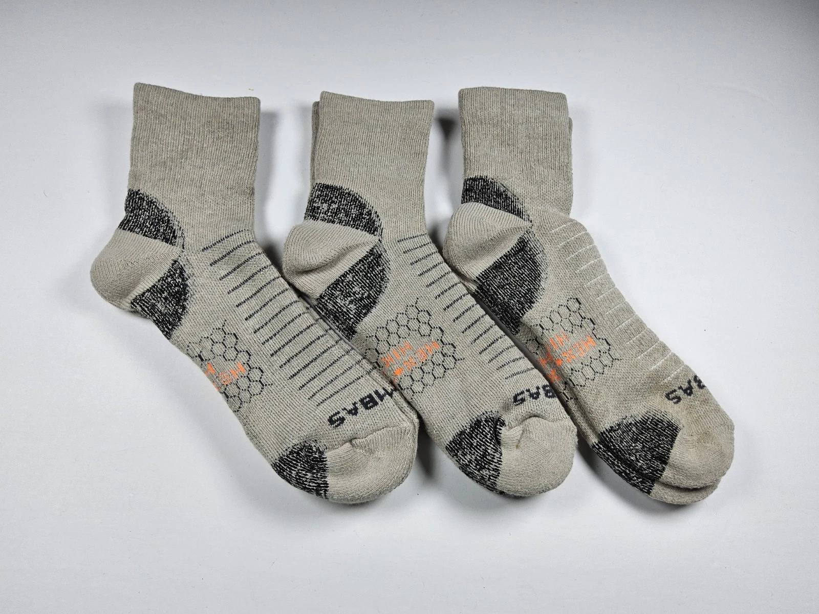 Bombas Hex Tec Hike Hiking Quarter Socks Lot Of 3 Pairs Size M