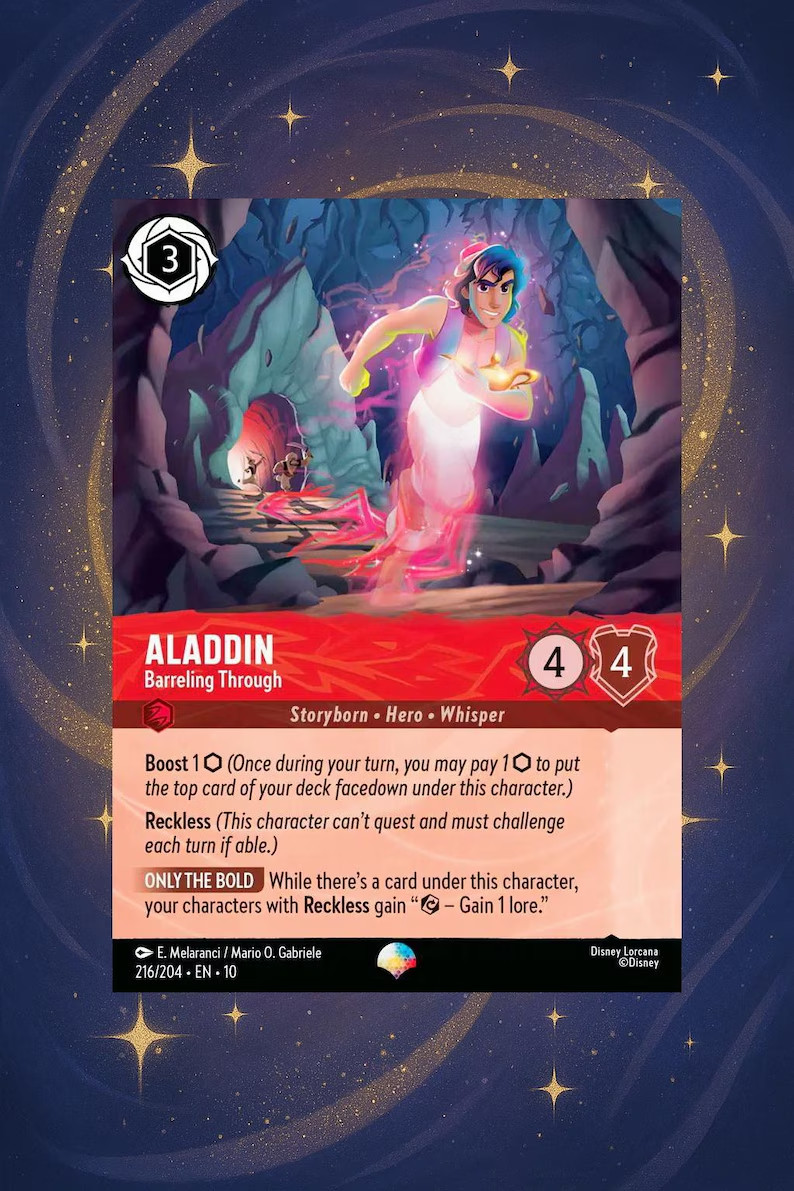 Aladdin - Barreling Through EPIC 216/204 HOLOFOIL Whispers in the Well Lorcana