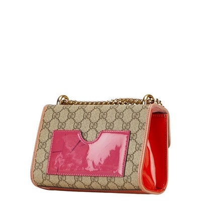 Gucci GG Supreme Shoulder Bag Beige Tan Red Orange Leather | eBay