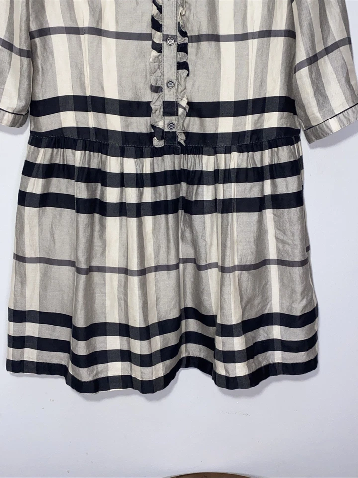 Burberry Brit Dress Women’s Size XL 100% Cotton Nova Check Plaid Classic Money - Image 4 of 4