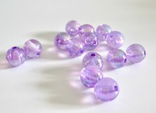 10MM AB VIOLET PURPLE TRANSPARENT ROUND PLASTIC BEADS - 100 BEADS