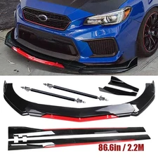 For Subaru WRX STI Front Bumper Lip Splitter Spoiler Gloss Black Red Body Kit