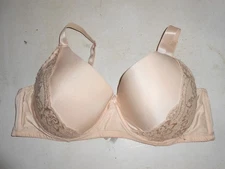 Women size 44 DD, light beige flowered underwire bra by Mamia # BR4472PLDDX