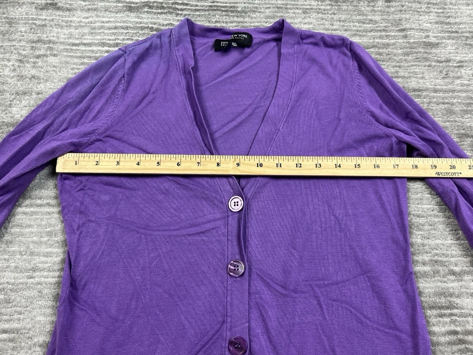 Suéter Jones New York Collection Mujer Pequeño Mediano Púrpura Cárdigan Viscosa Foto 4 de 4