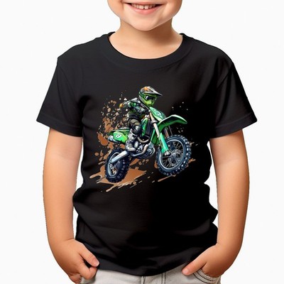 Motocross Fahrer Sprung T-Shirt für Kinder Extremsport Motorradbekleidung #T490