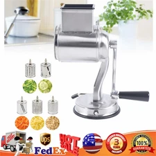 Rotary Cheese Grater Hand Crank Vegetable Food Chopper Shredders Stainless Steel
