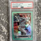 2022 Topps Chrome Shohei Ohtani Aqua Refractor /199 PSA 8