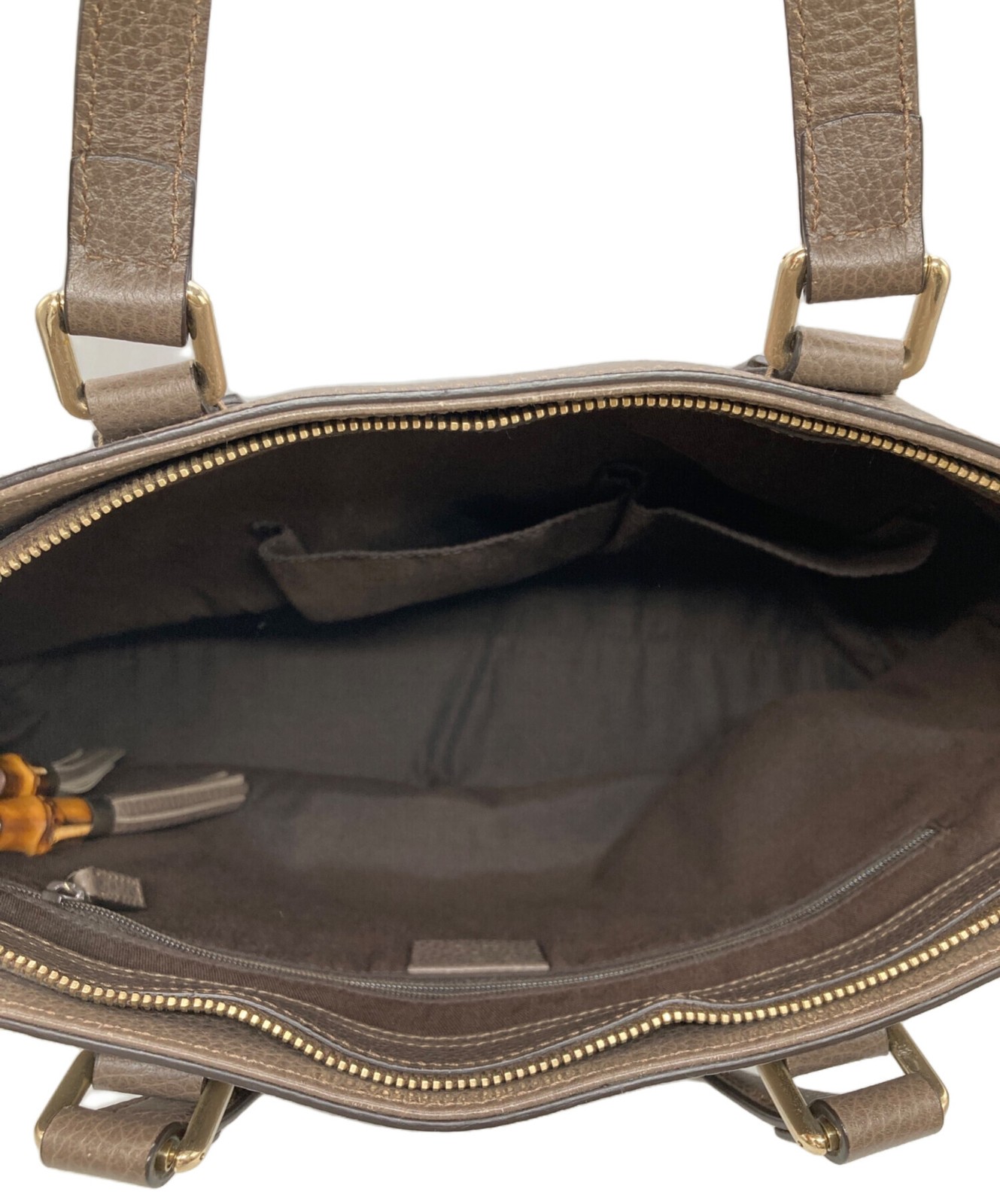 GUCCI Leather Tote Bag Brown Italy Model 365346 Serial 493492 SN2589 thumbnail 16