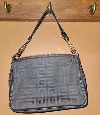 Vintage Givenchy Black/Brown Logo Mini Shoulder Bag 1900s Early 2000 Y2K