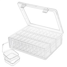 30 PCS Bead Organizer Box, Small Clear Plastic Bead Storage Containers, 1 Cra