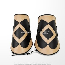 Set of 2 Medieval Knight Ornamental Leather Bracer LARP Cosplay Renaissance Fair