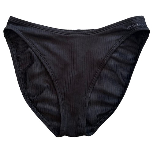 VTG 2-Piece Black Tankini Set SIZE 8 New Bikini Swimsuit Ribbed Anne Klein Y2K - Picture 3 of 13