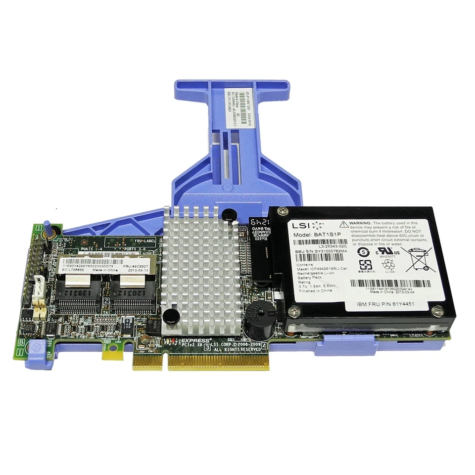 IBM ServeRAID M5015 6 Gb/s RAID Controller 46C8927 + BBU + Cavo + Backplane - Immagine 3 di 4