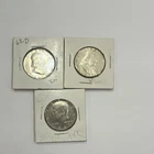 Set of 3 US Silver Half Dollar Coin Lot 1962D, 1963 Franklin , 1967 Kennedy