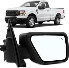 Tow Mirror Right side Fit for 2021-2024 2021-2024 Black F150-Bilnd Spot Light