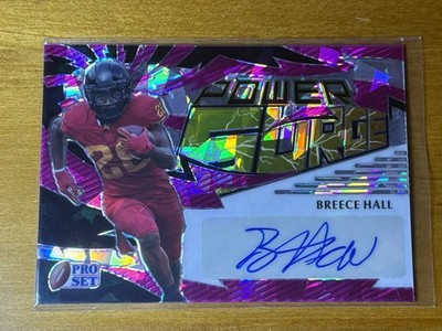 2022 Pro Metal Breece Hall Power Surge Auto Crystal Pink RC #/15 Cyclones