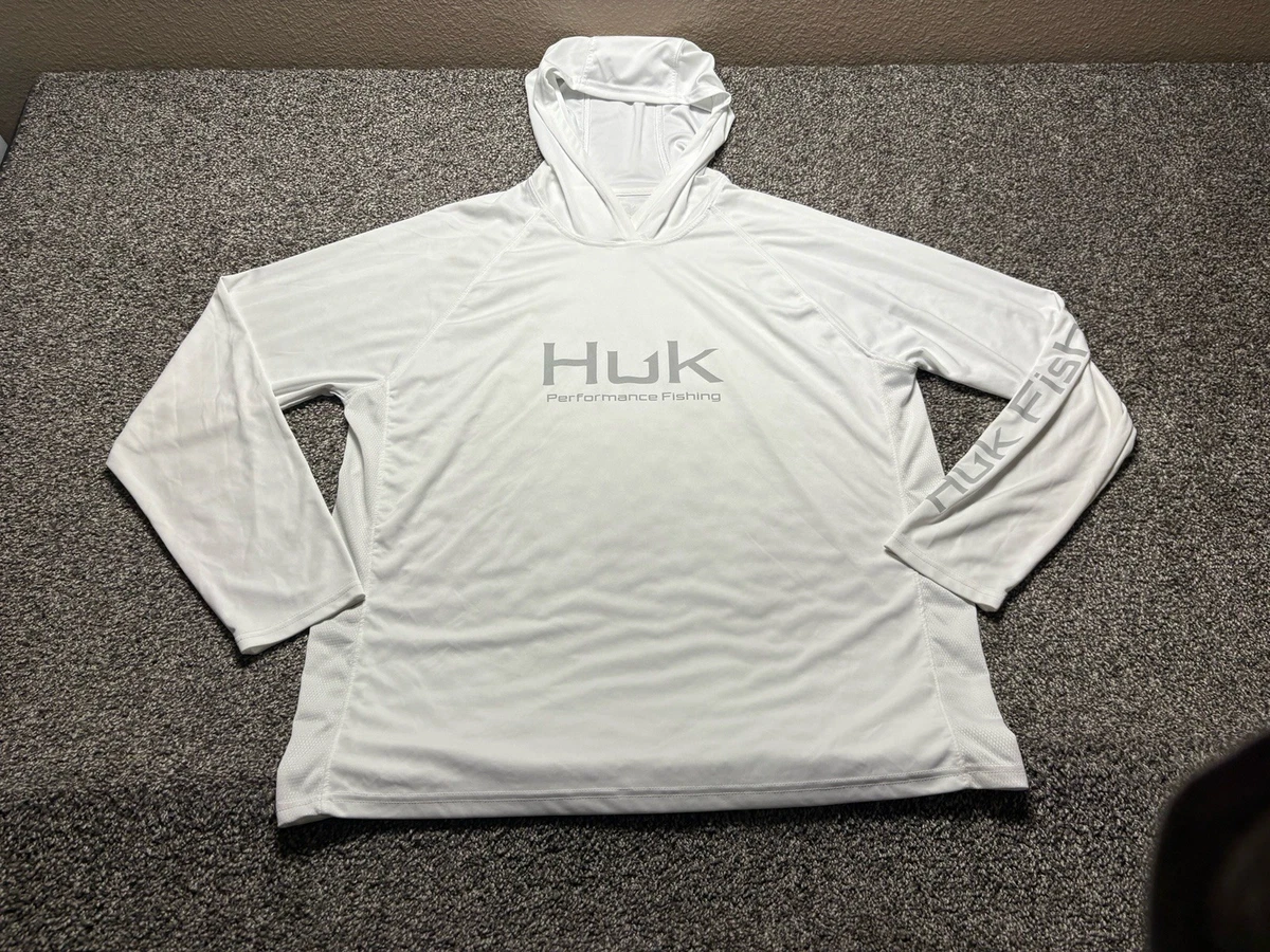 Chemise De Pêche Huk Performance Homme – Blanche, Taille XL, Manches Longues