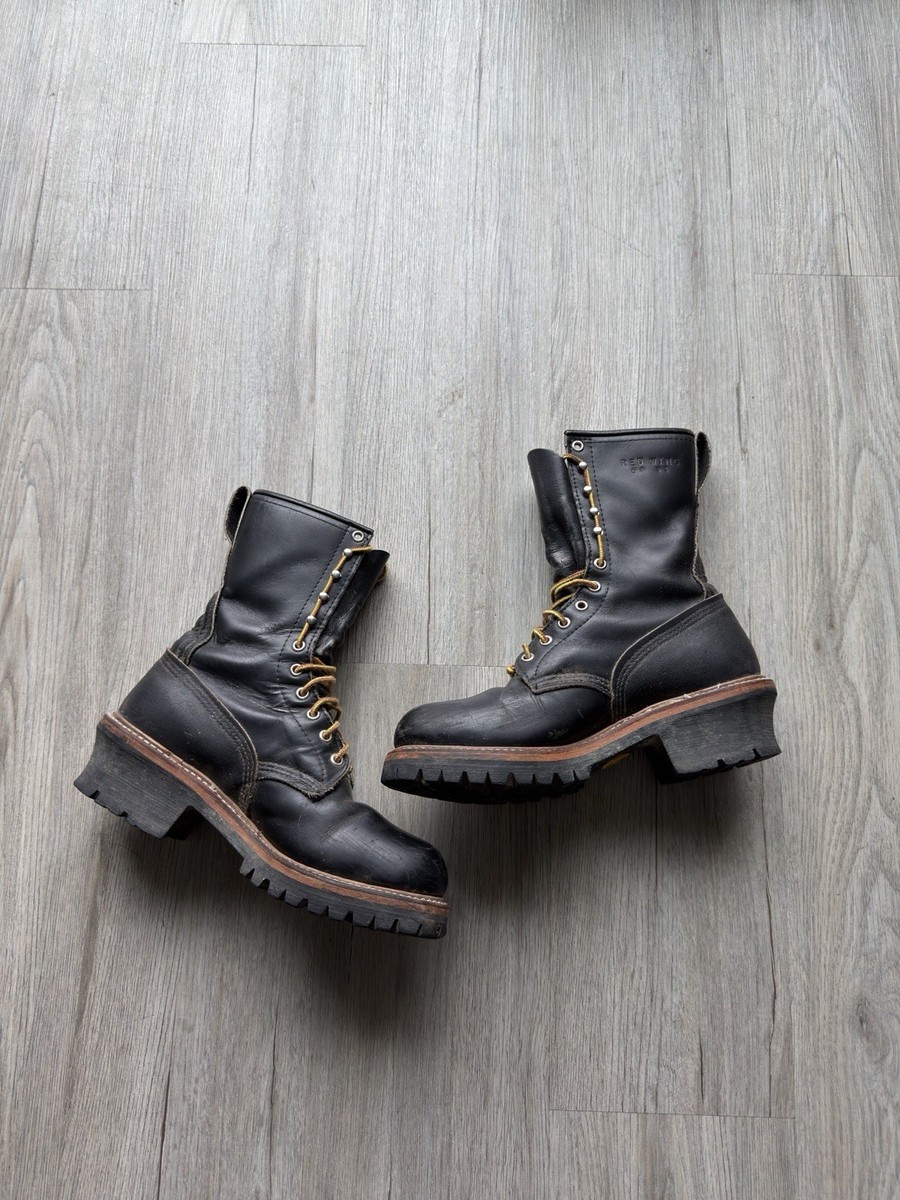 Vintage Original RED WING Leather Steel Toe Logger Boots 2218