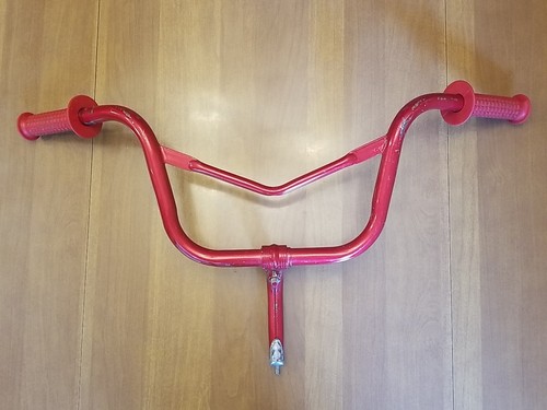 Vintage BMX Huffy Pro Thunder Red Bike HANDLEBARS with Grips - Picture 2 of 24