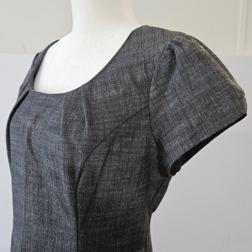 AGB Size 8 Grey Cap Short-sleeved Pleated Knee Length Office Business Casual Dre - Picture 20 of 22