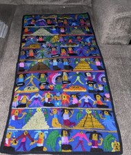Vintage Guatemalan Hand Embroidered Mayan Fol...