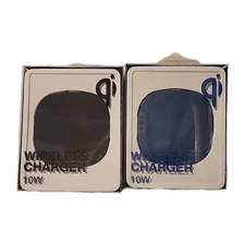 2 Staples Qi Wireless Charging Pad 10w for iPhone  Android Phone  1 Blue 1 Black