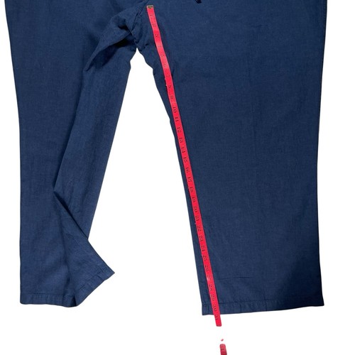 NWT Liz Claiborne Ankle Pants Womens 3X Blue Linen Blend Wide Leg Lagenlook - Picture 7 of 15