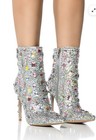 AZALEA WANG Arnica Pink Embellished Rhinestone Pointed Toe Ankle Bootie Zip US 8 — photo 1