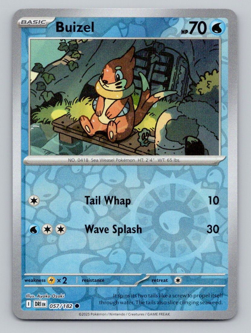 Buizel 057/182 Common Destined Rivals Pokemon Reverse Holo Near Mint
